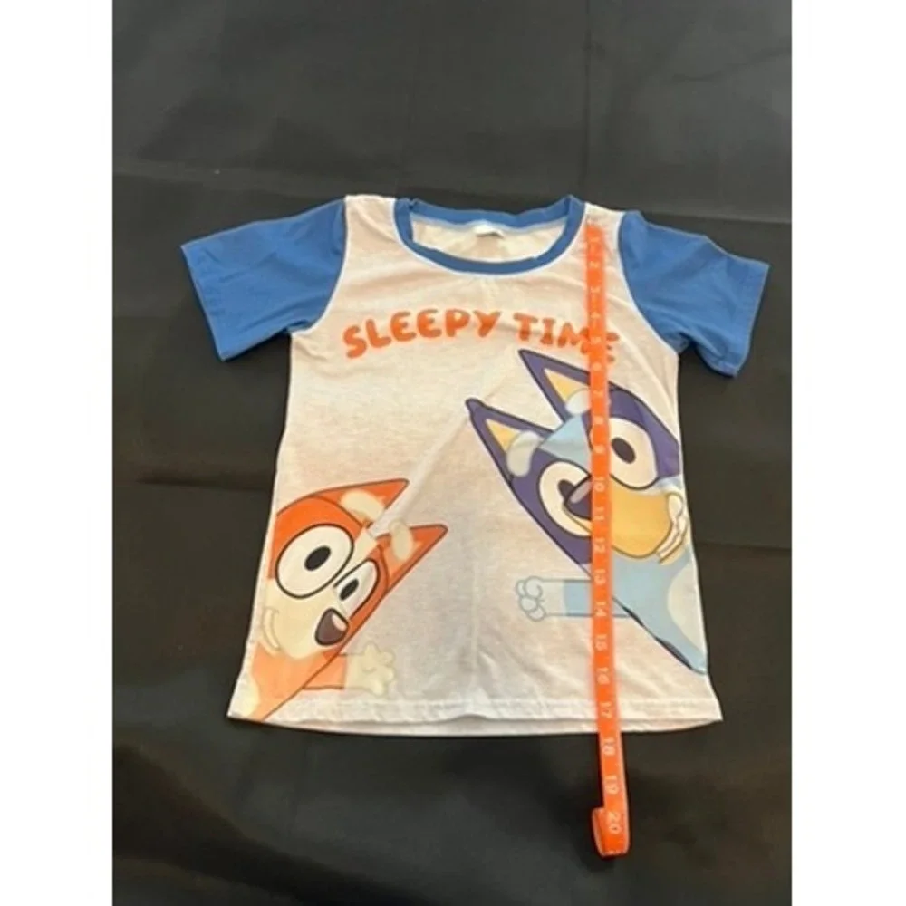 Bluey Bingo Sleepy Time Pajama‎ Set Boys Girls Blue Grey Shorts Tee 2PC